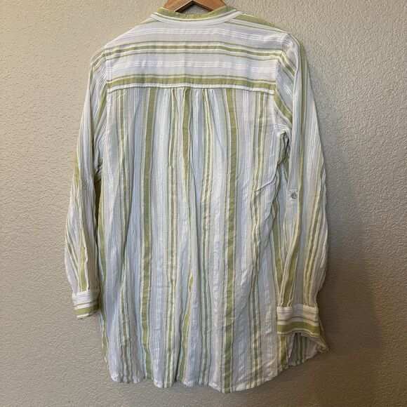 Soft Surroundings Elisha Gauze Tunic Blouse Beaded Collar Medium - Picture 5 of 7